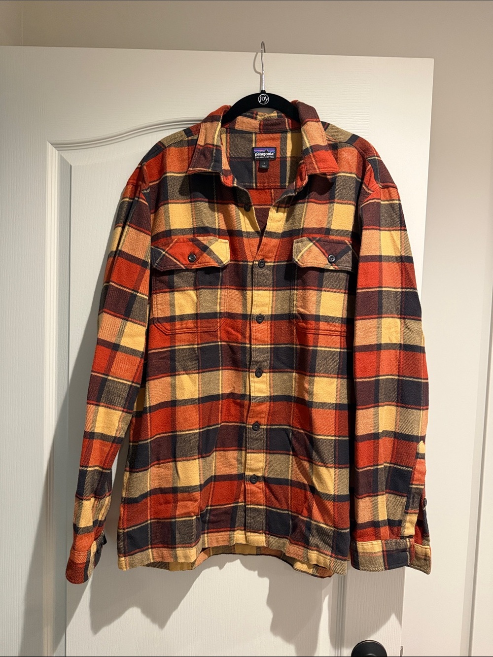 Patagonia Men's Rust & Tan Plaid Shirt Jacket
